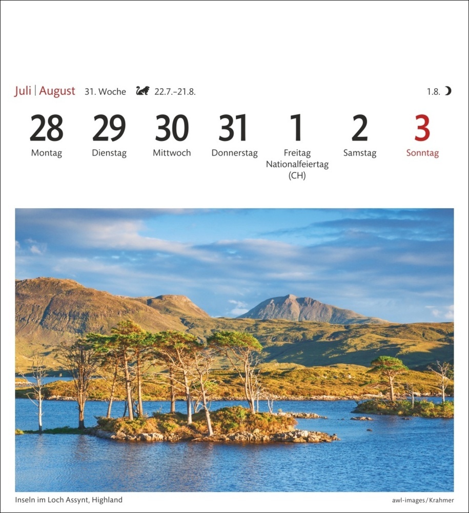 Bild: 9783840033438 | Schottland Sehnsuchtskalender 2025 - Wochenkalender mit 53 Postkarten