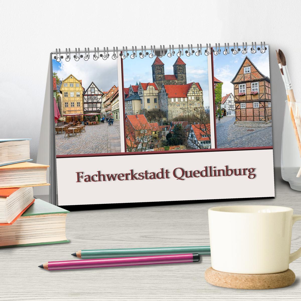 Bild: 9783435221899 | Fachwerkstadt Quedlinburg (Tischkalender 2025 DIN A5 quer),...