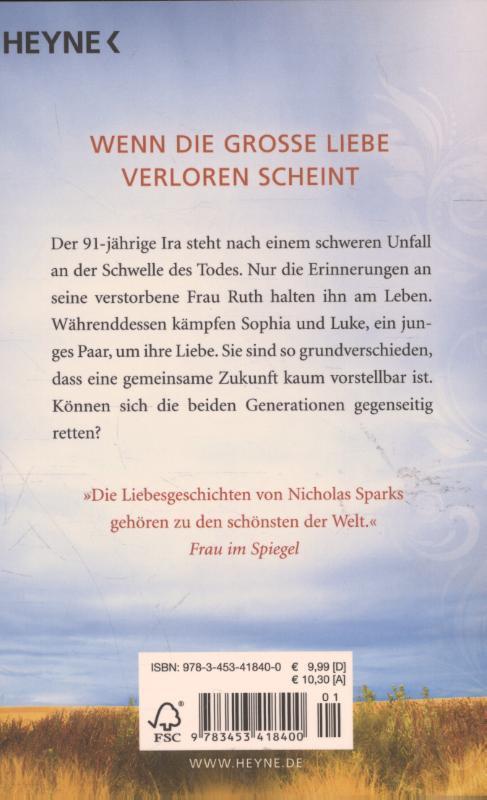 Rückseite: 9783453418400 | Kein Ort ohne dich | Nicholas Sparks | Taschenbuch | Deutsch | 2015