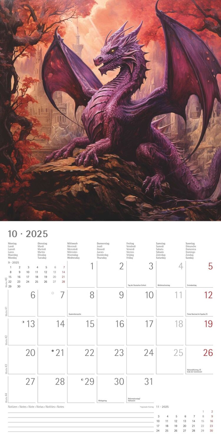 Bild: 4251732344320 | Drachen 2025 - Broschürenkalender 30x30 cm (30x60 geöffnet) -...