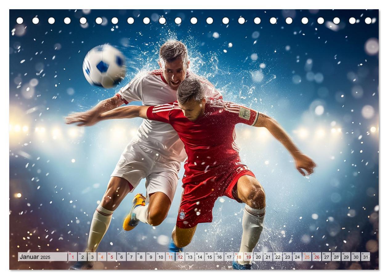 Bild: 9783383780462 | Fussball - Zweikampf (Tischkalender 2025 DIN A5 quer), CALVENDO...