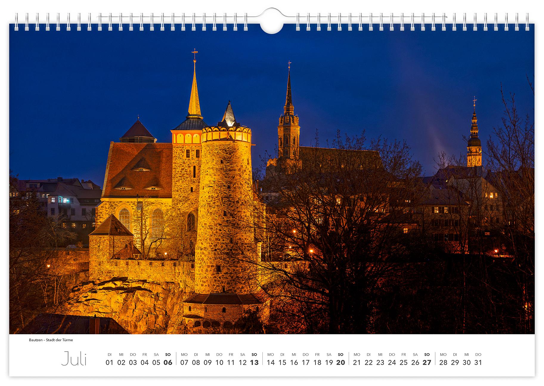 Bild: 9783910680531 | Kalender Bautzen 2025 | 45 x 30 cm weißes Kalendarium | Peter Schubert