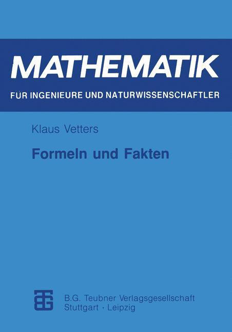 Cover: 9783815420911 | Formeln und Fakten | Klaus Vetters | Taschenbuch | Paperback | 140 S.