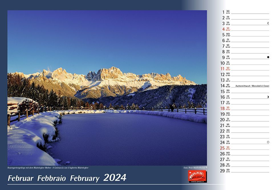 Bild: 9788887531404 | Dolomiten 2024 | Kalender | 2024 | Atlas Kalender | EAN 9788887531404