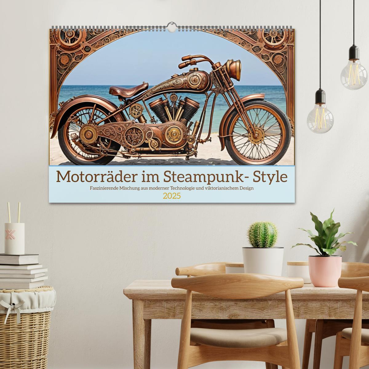 Bild: 9783457139592 | Motorräder im Steampunk-Style (Wandkalender 2025 DIN A2 quer),...