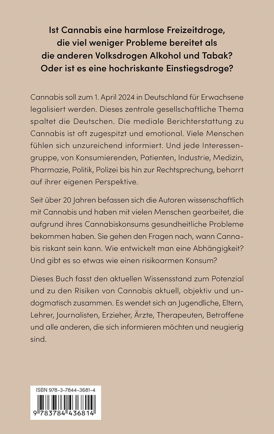 Rückseite: 9783784436814 | Cannabis | Konsum, Gefahr, Mythen, Nutzen | Ulrich W. Preuss (u. a.)