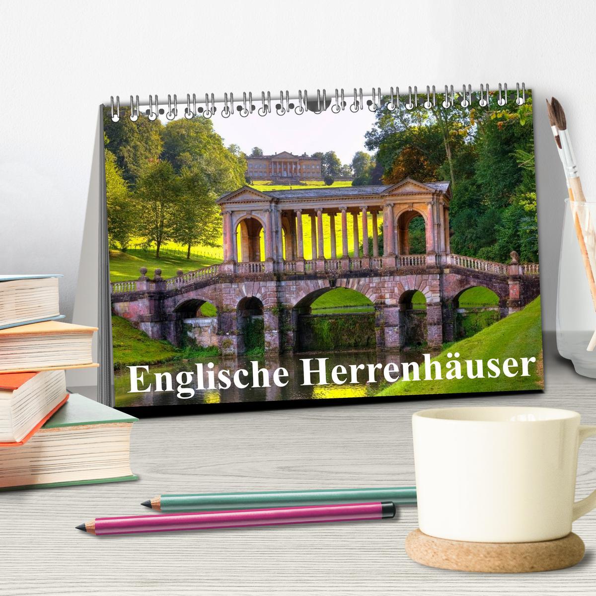 Bild: 9783435691548 | Englische Herrenhäuser (Tischkalender 2025 DIN A5 quer), CALVENDO...