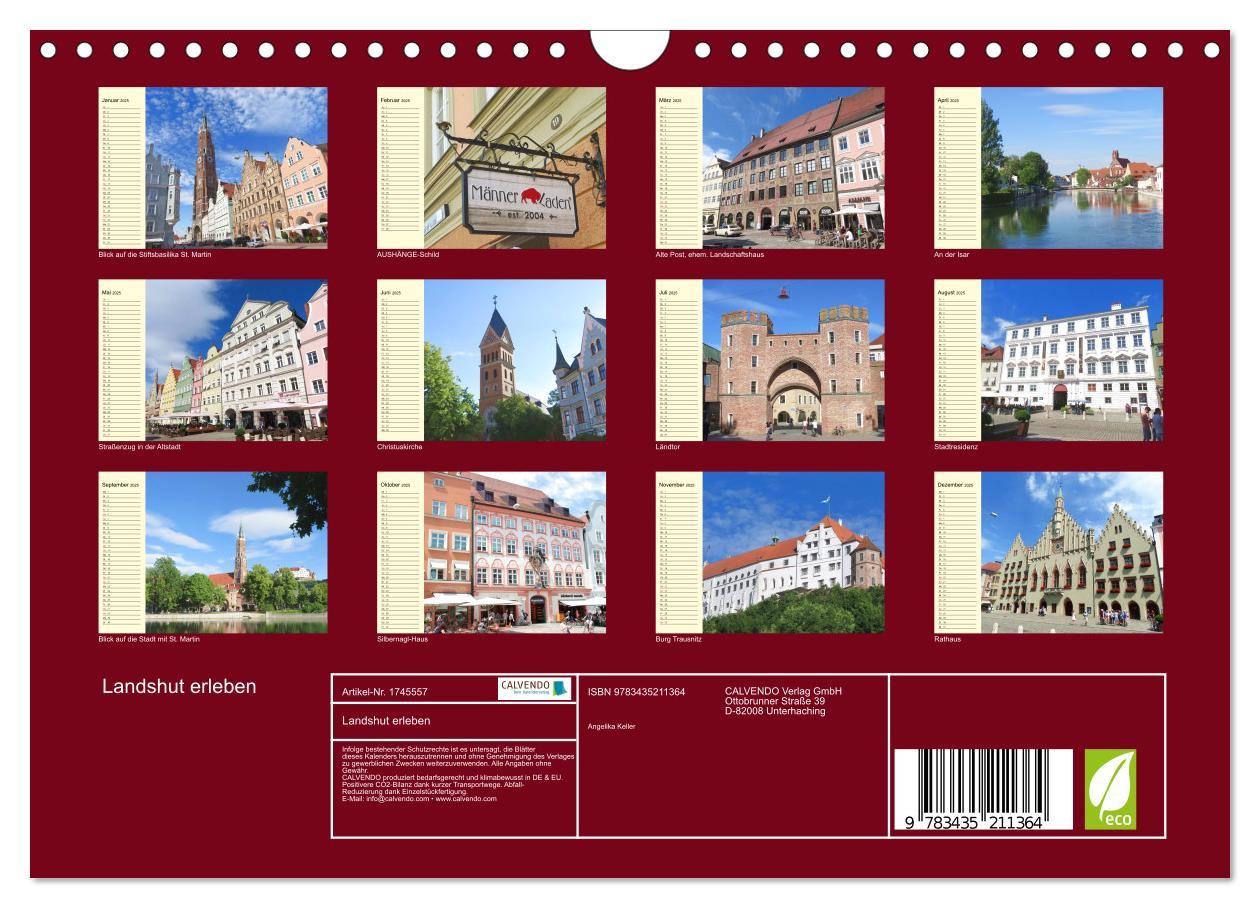 Bild: 9783435211364 | Landshut erleben (Wandkalender 2025 DIN A4 quer), CALVENDO...