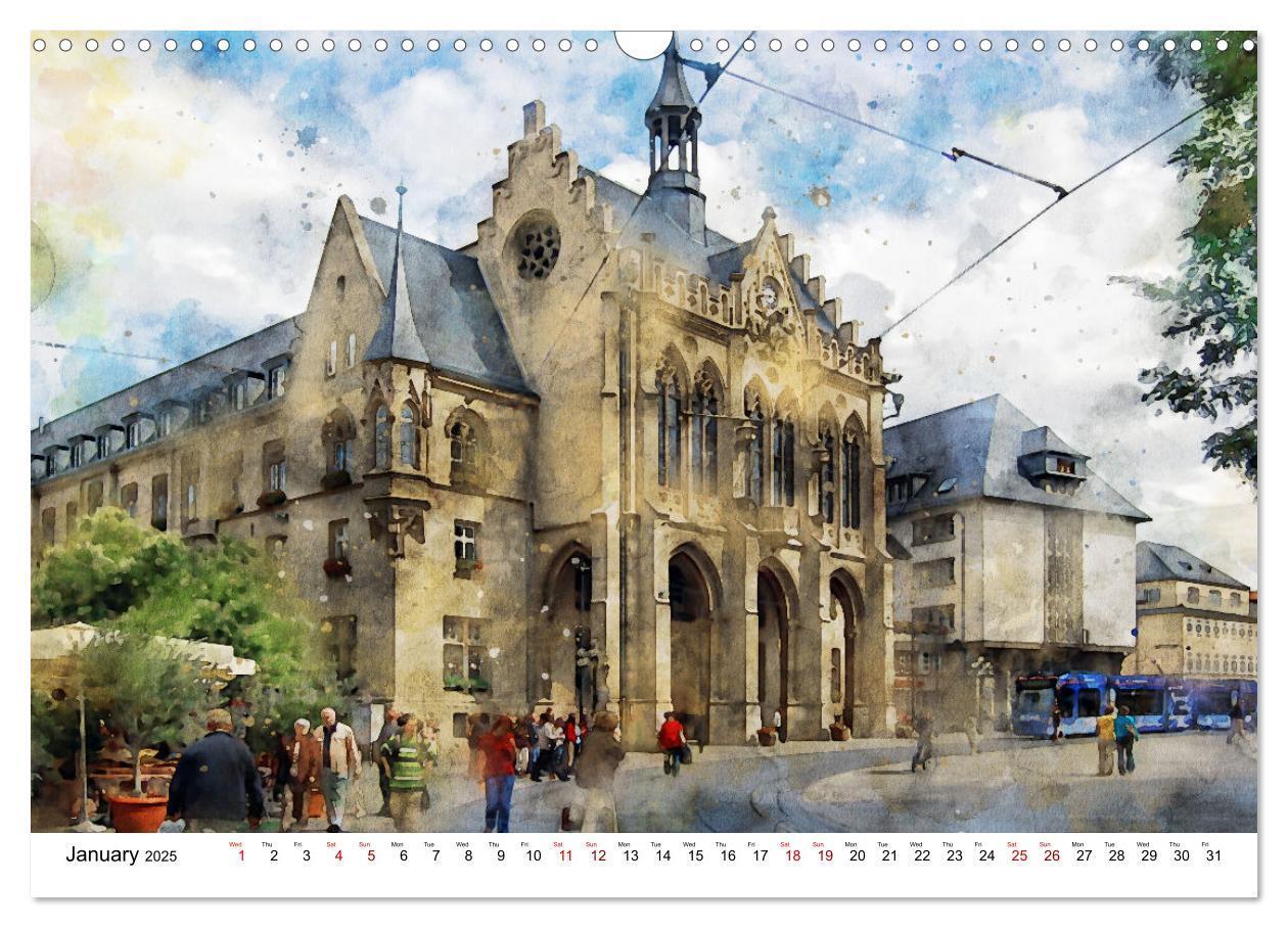 Bild: 9781325935758 | Erfurt - City views in watercolors (Wall Calendar 2025 DIN A3...