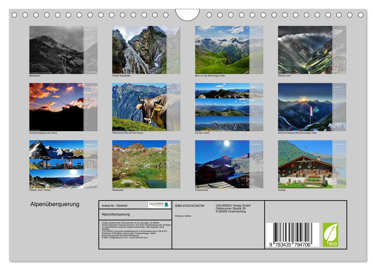 Bild: 9783435794706 | Alpenüberquerung (Wandkalender 2025 DIN A4 quer), CALVENDO...