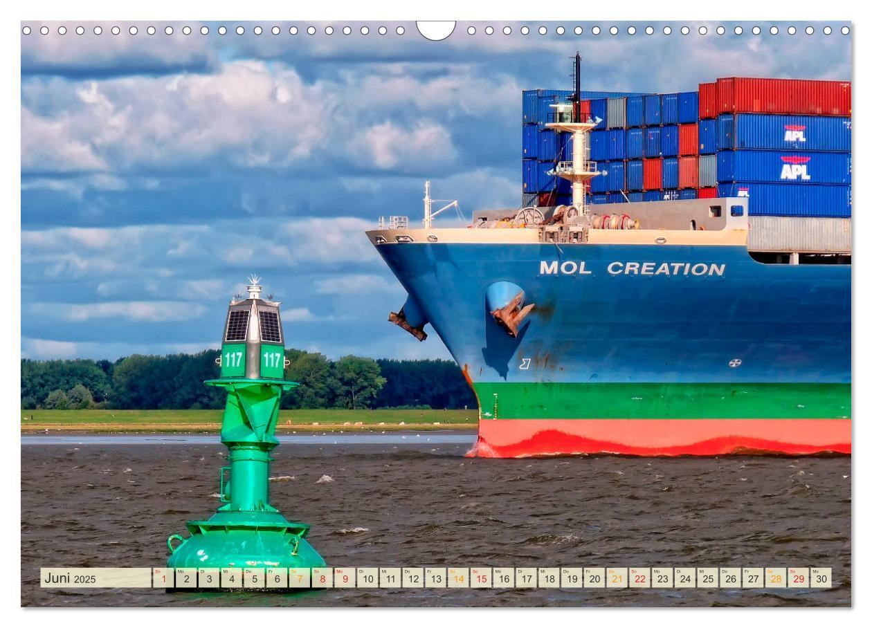 Bild: 9783435383252 | Containerschiffe auf der Elbe (Wandkalender 2025 DIN A3 quer),...