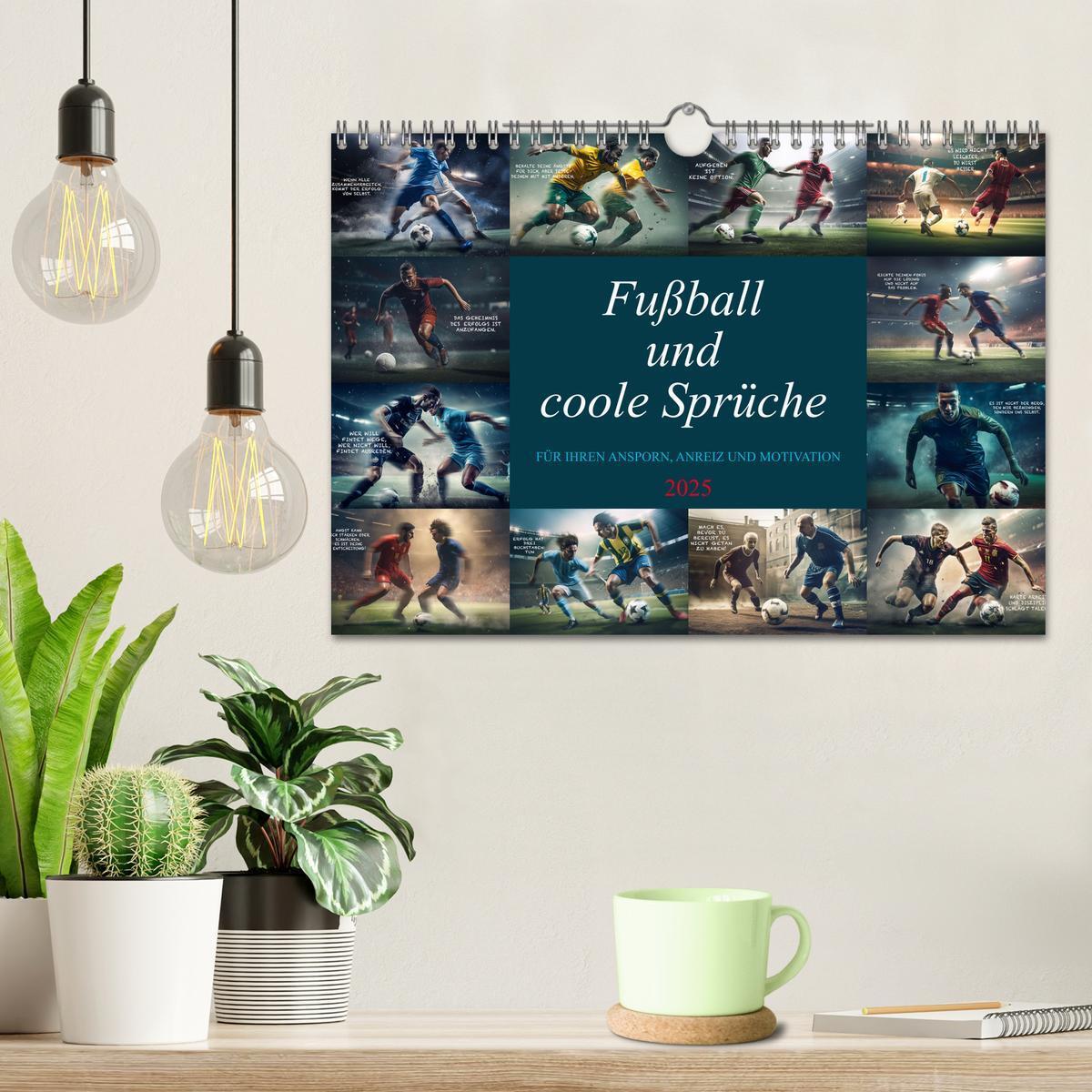 Bild: 9783383760938 | Fußball und coole Sprüche (Wandkalender 2025 DIN A4 quer), CALVENDO...