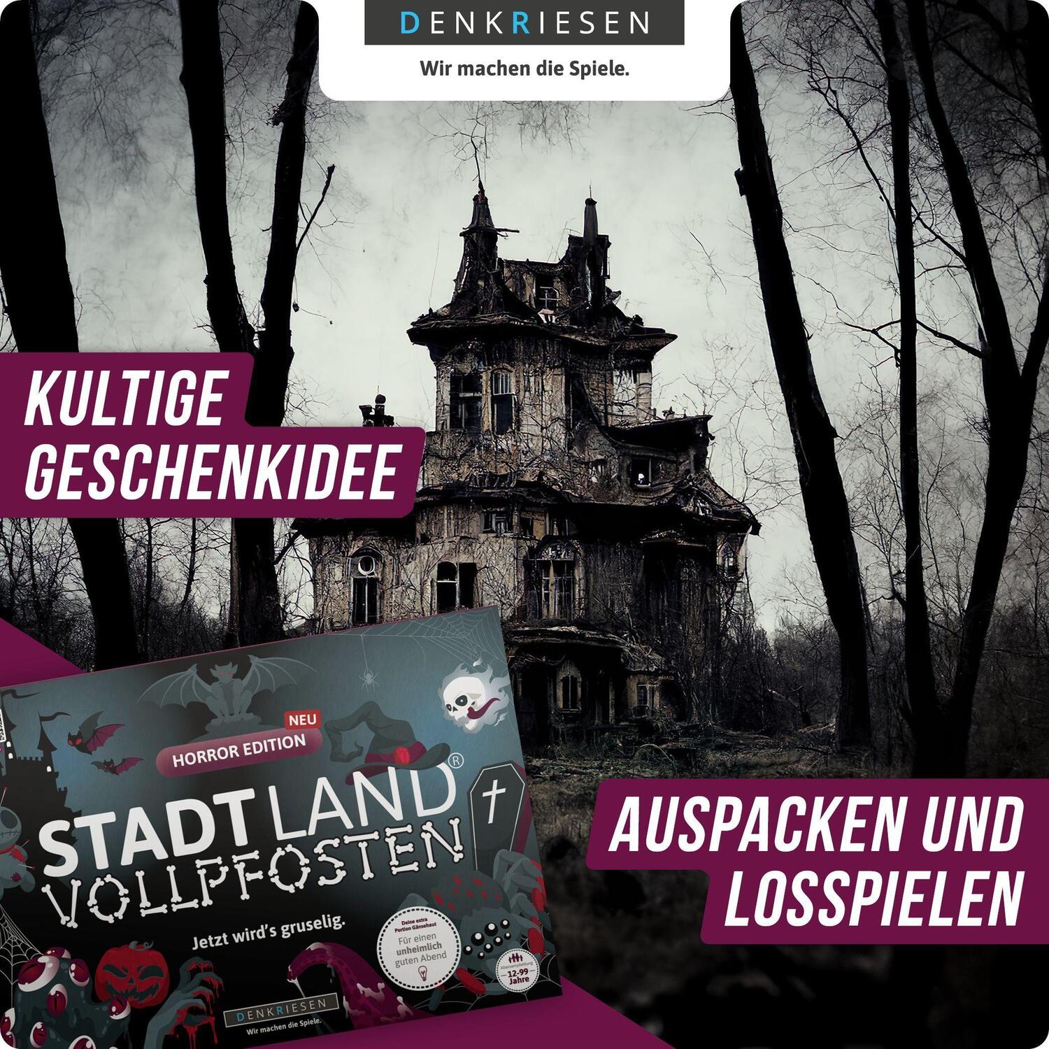 Bild: 4260528094707 | STADT LAND VOLLPFOSTEN® - HORROR EDITION - "Jetzt wird's gruselig."