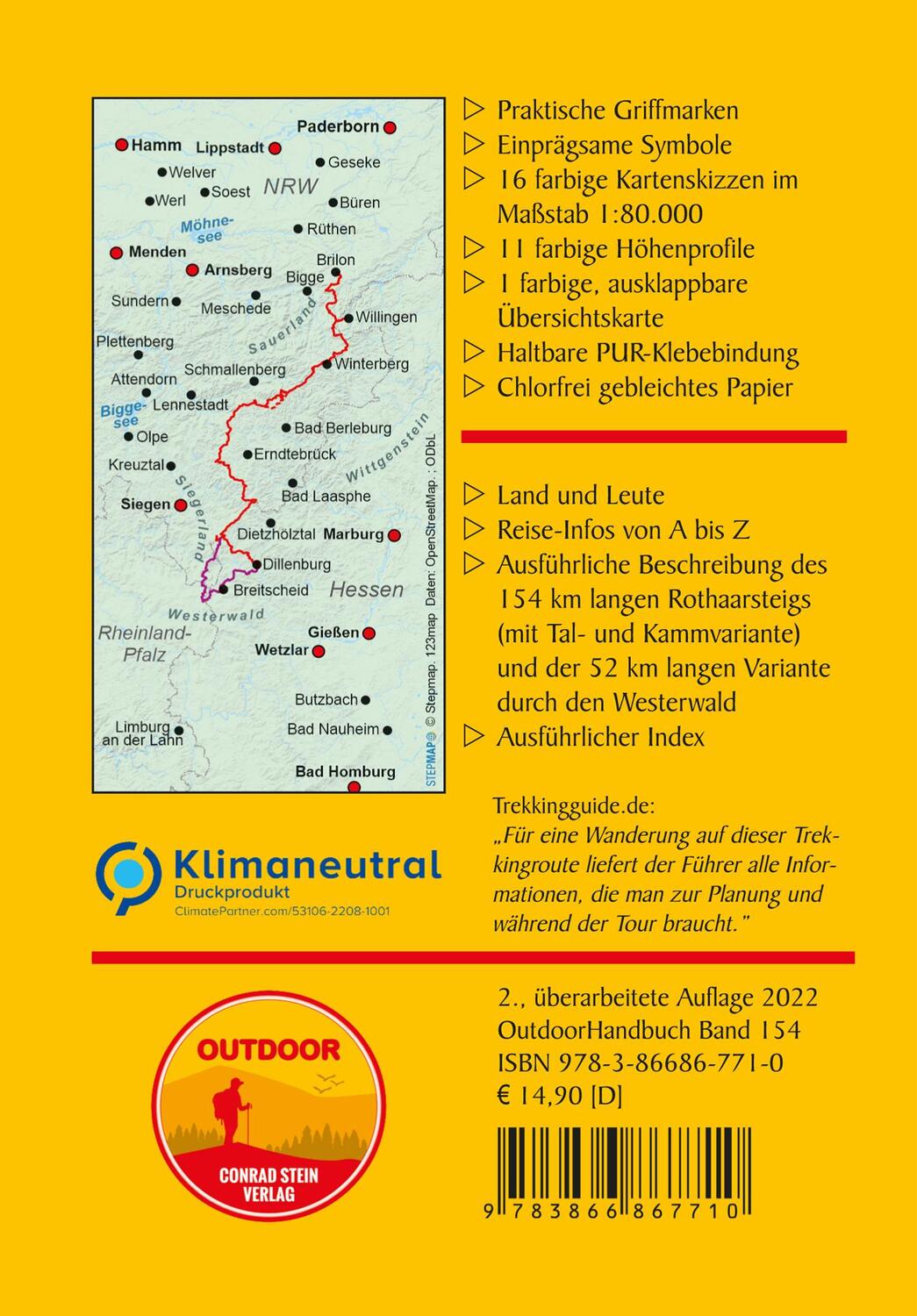 Rückseite: 9783866867710 | Rothaarsteig | von Brilon nach Dillenburg | Amrei Risse | Taschenbuch