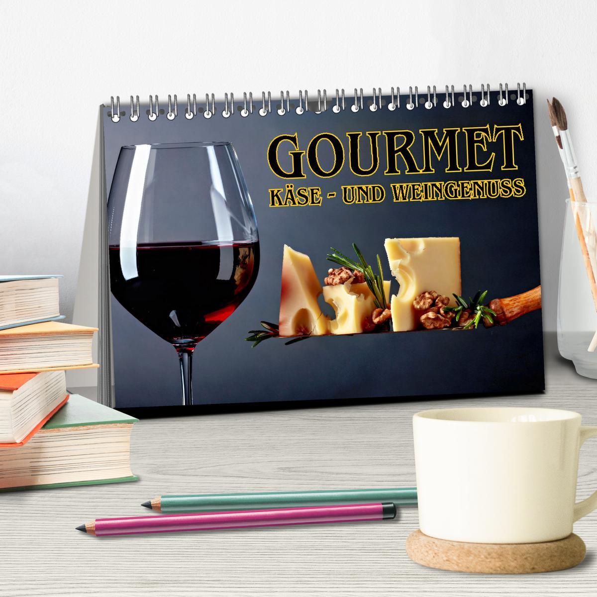 Bild: 9783457157589 | Gourmet Käse - und Weingenuss (Tischkalender 2025 DIN A5 quer),...