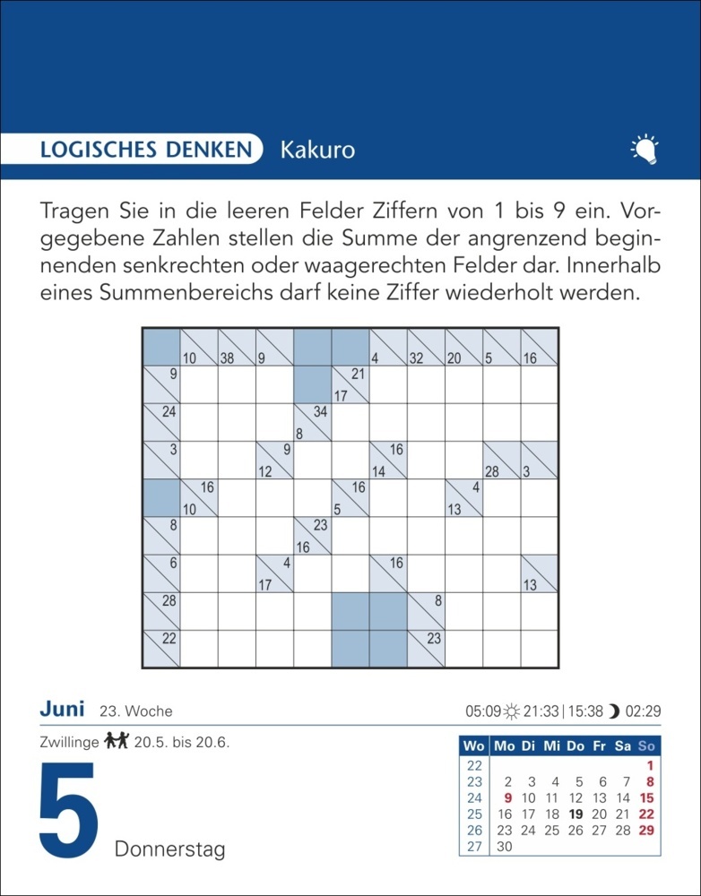 Bild: 9783840033254 | Brain Jogging Tagesabreißkalender 2025 - Gedächtnis, Konzentration,...