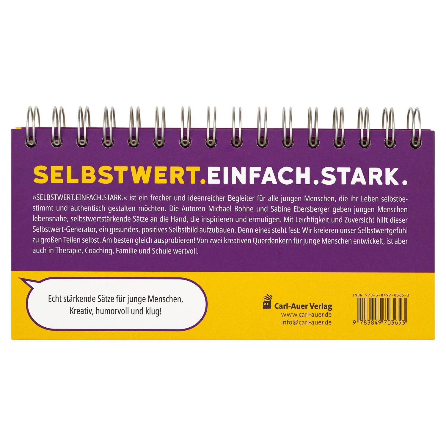 Rückseite: 9783849703653 | Selbstwert. Einfach. Stark. | Michael Bohne (u. a.) | Taschenbuch