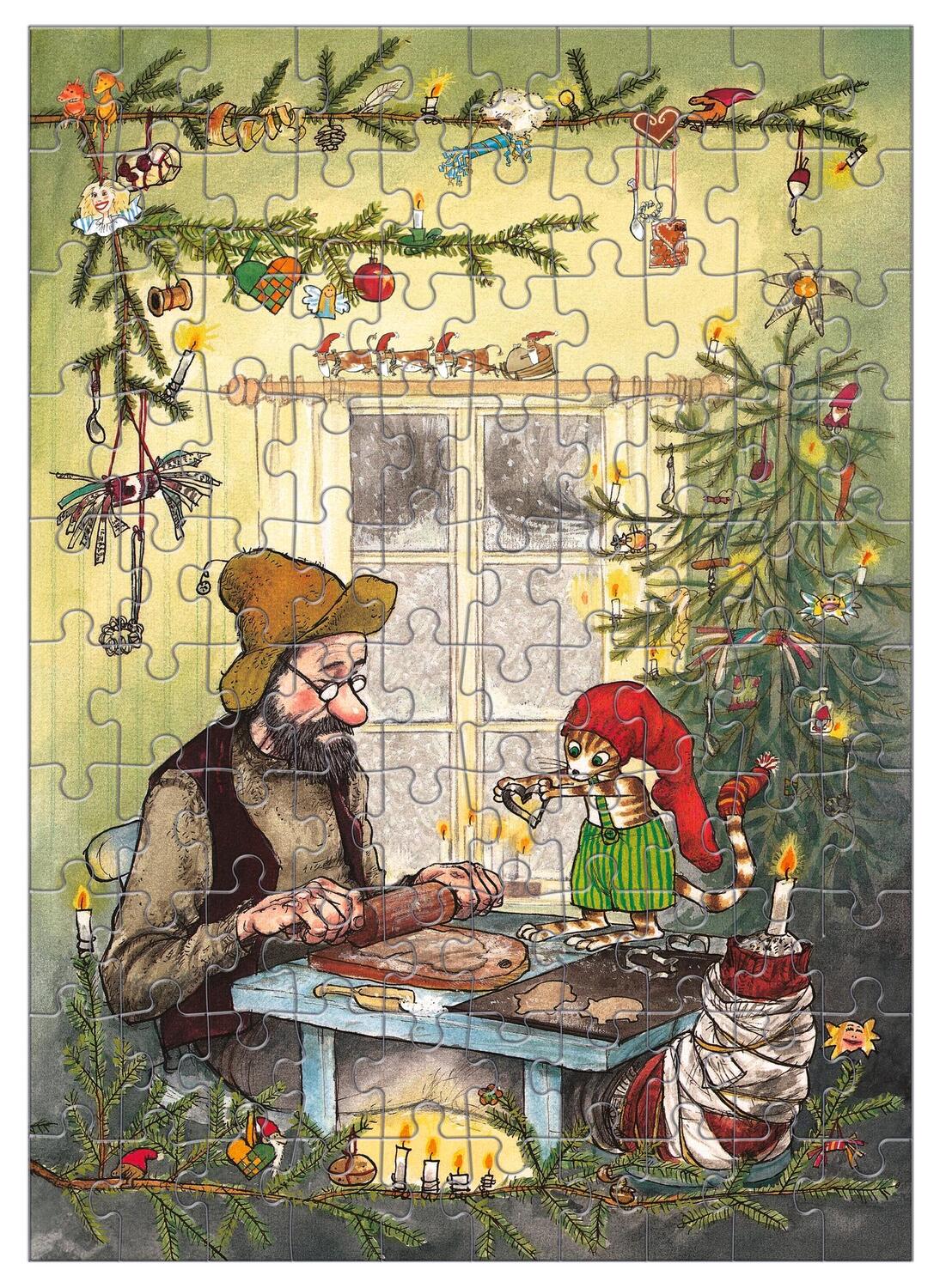 Bild: 4260512187422 | Pettersson und Findus feiern Weihnachten. Puzzle im Buch. 100 Teile