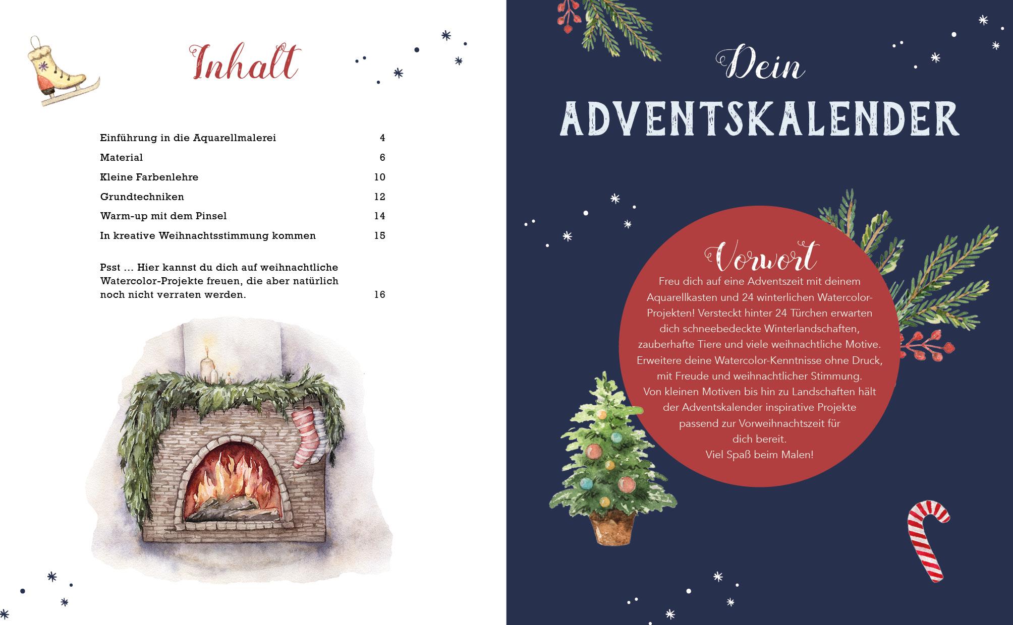 Bild: 9783745912722 | Mein Adventskalender-Buch: Winter-Watercolor-Land | Stahlmann (u. a.)