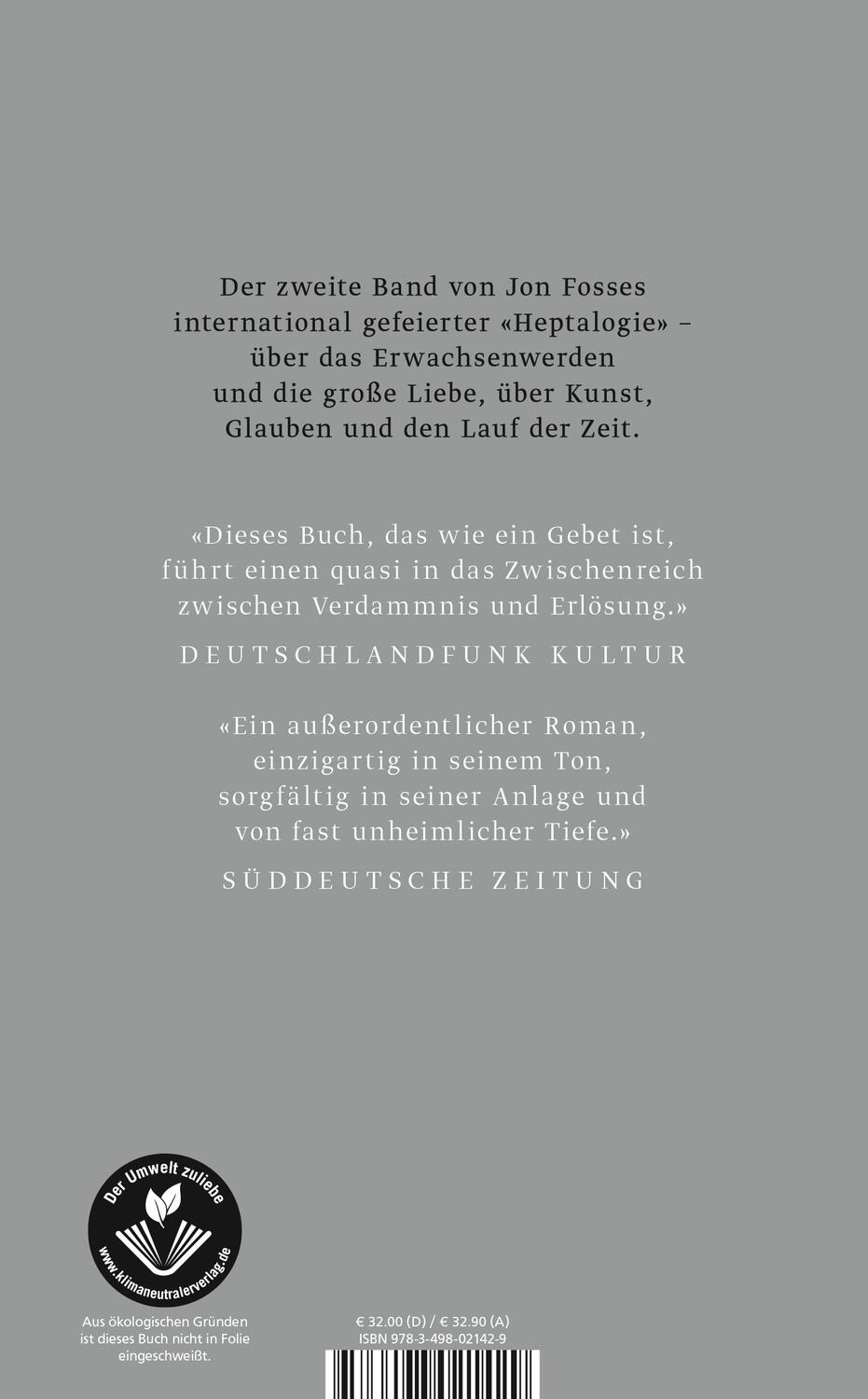 Rückseite: 9783498021429 | Ich ist ein anderer | Heptalogie III - V | Jon Fosse | Buch | 368 S.