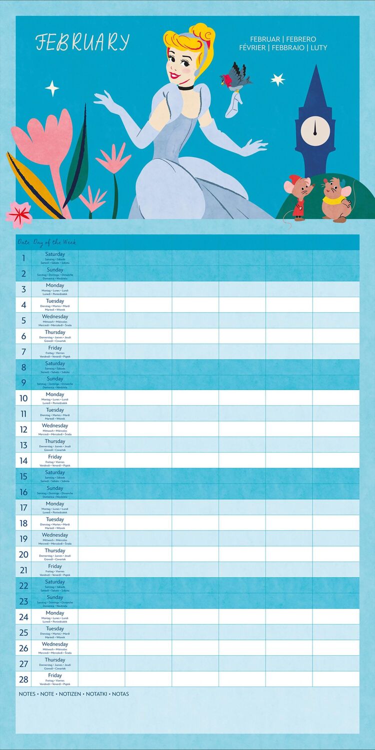 Bild: 9781804231456 | Disney Princess 2025 30X30 Familienplaner | Kalender | 28 S. | Deutsch