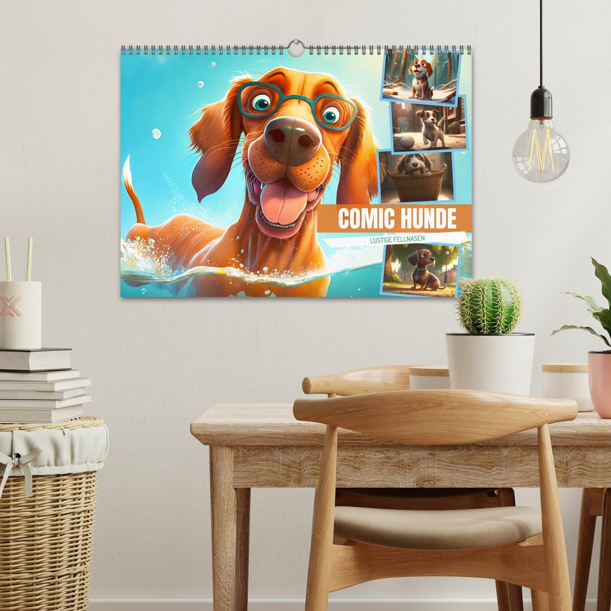 Bild: 9783383911033 | Comic Hunde (Wandkalender 2025 DIN A3 quer), CALVENDO Monatskalender