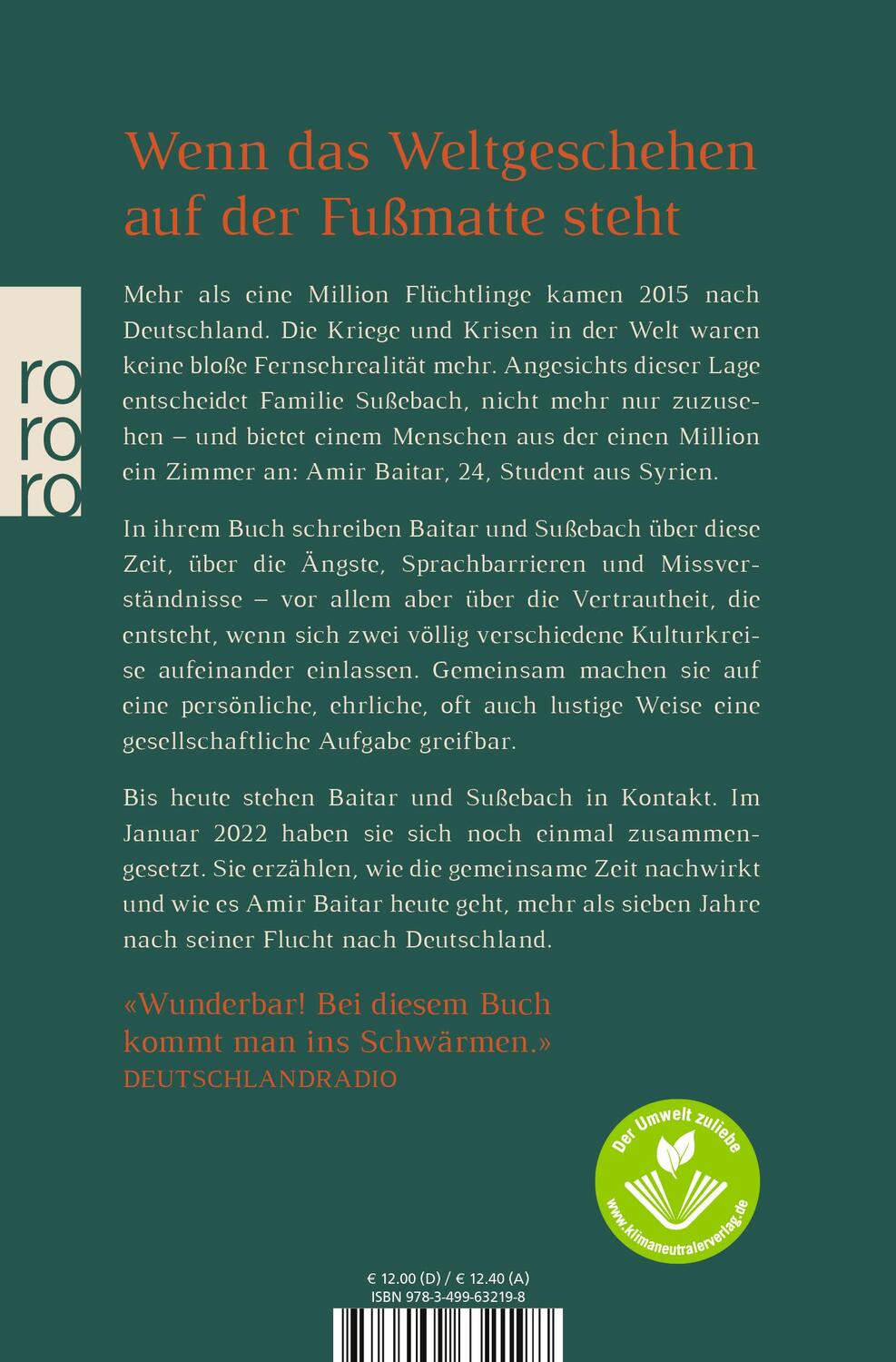 Rückseite: 9783499632198 | Unter einem Dach | Ein Syrer und ein Deutscher erzählen | Taschenbuch