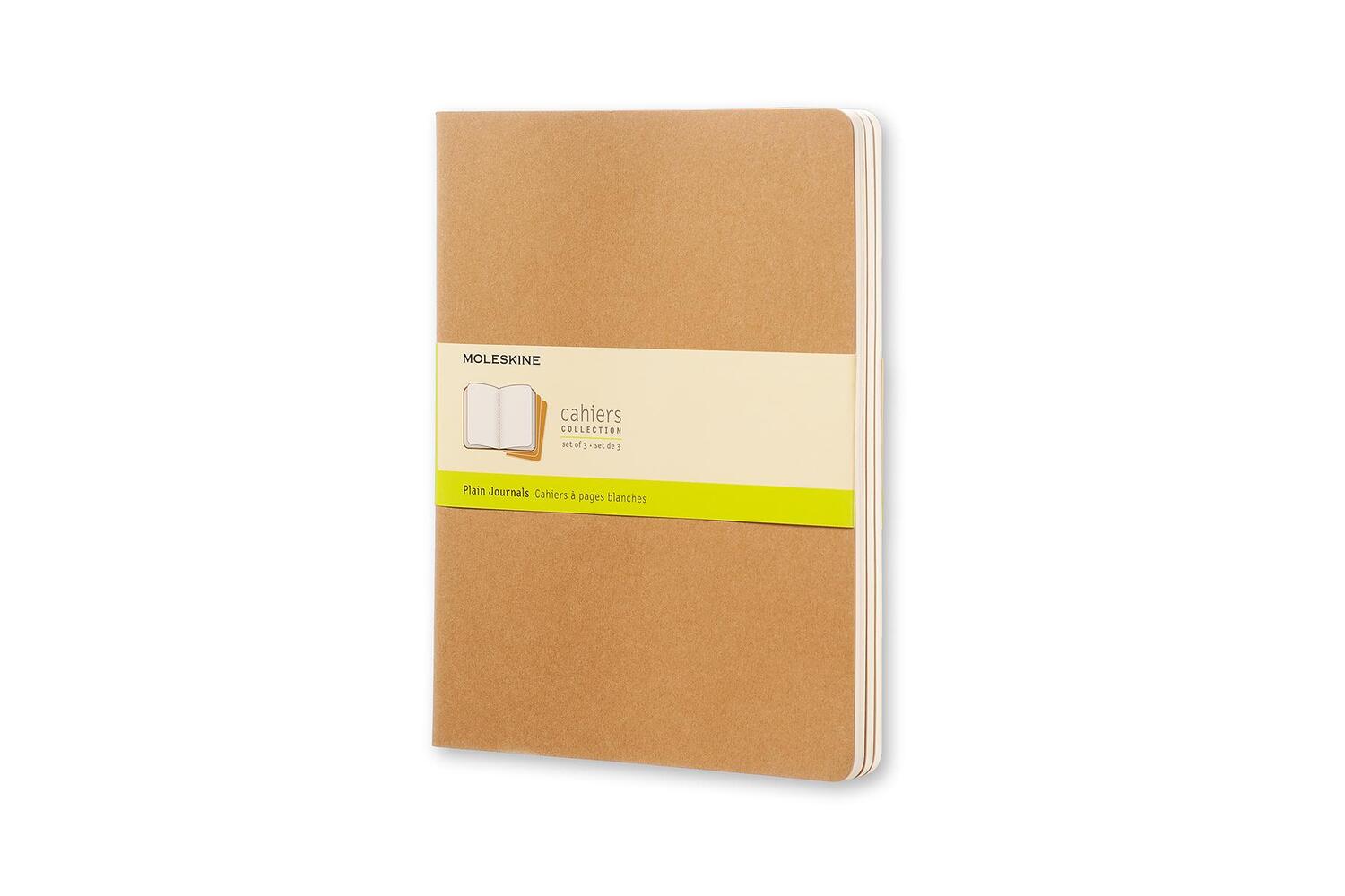 Bild: 9788883705069 | Moleskine Cahier Extra Large blanko packpapierbraun. 3er Pack | Buch