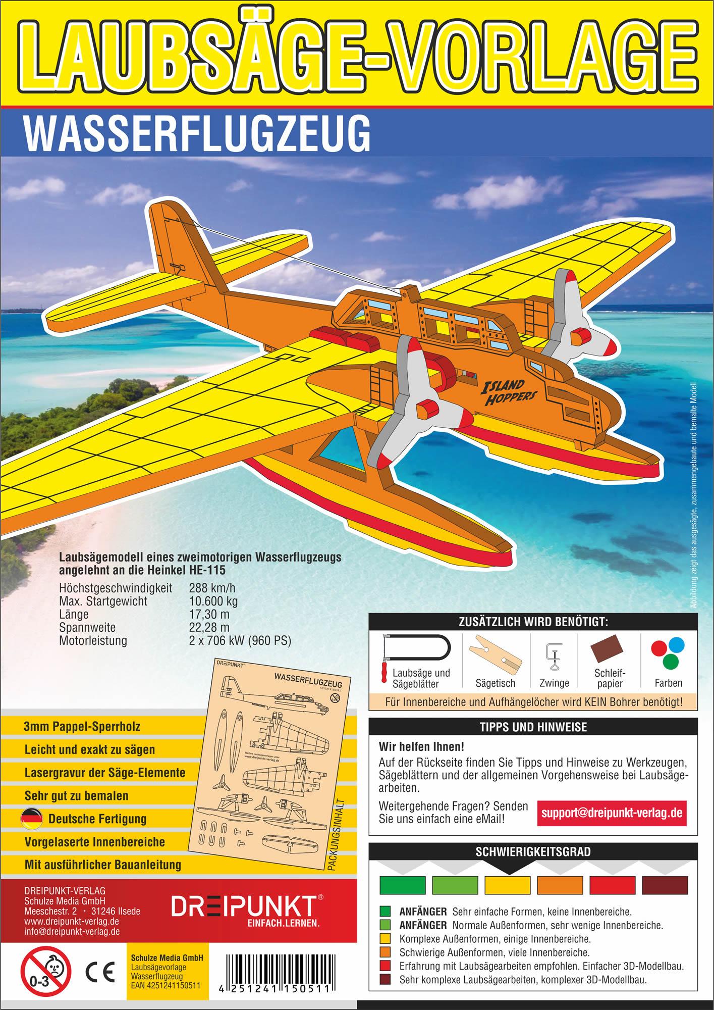 Cover: 4251241150511 | Laubsägevorlage Wasserflugzeug | Schulze Media GmbH | Deutsch | 2020