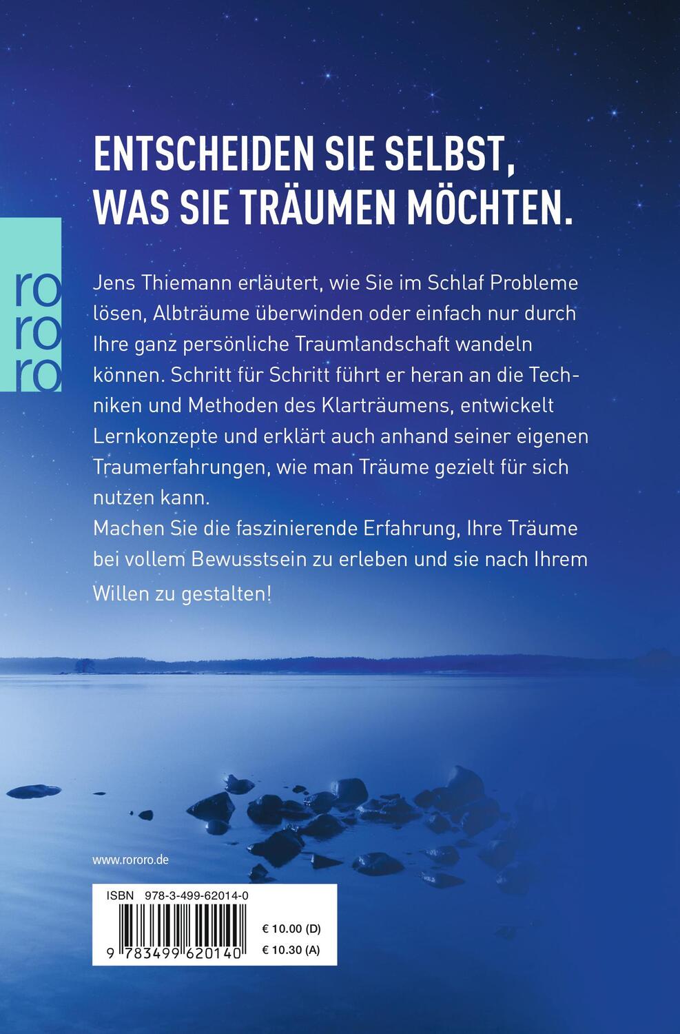 Rückseite: 9783499620140 | Klartraum | Wie Sie Ihre Träume bewusst steuern können | Jens Thiemann