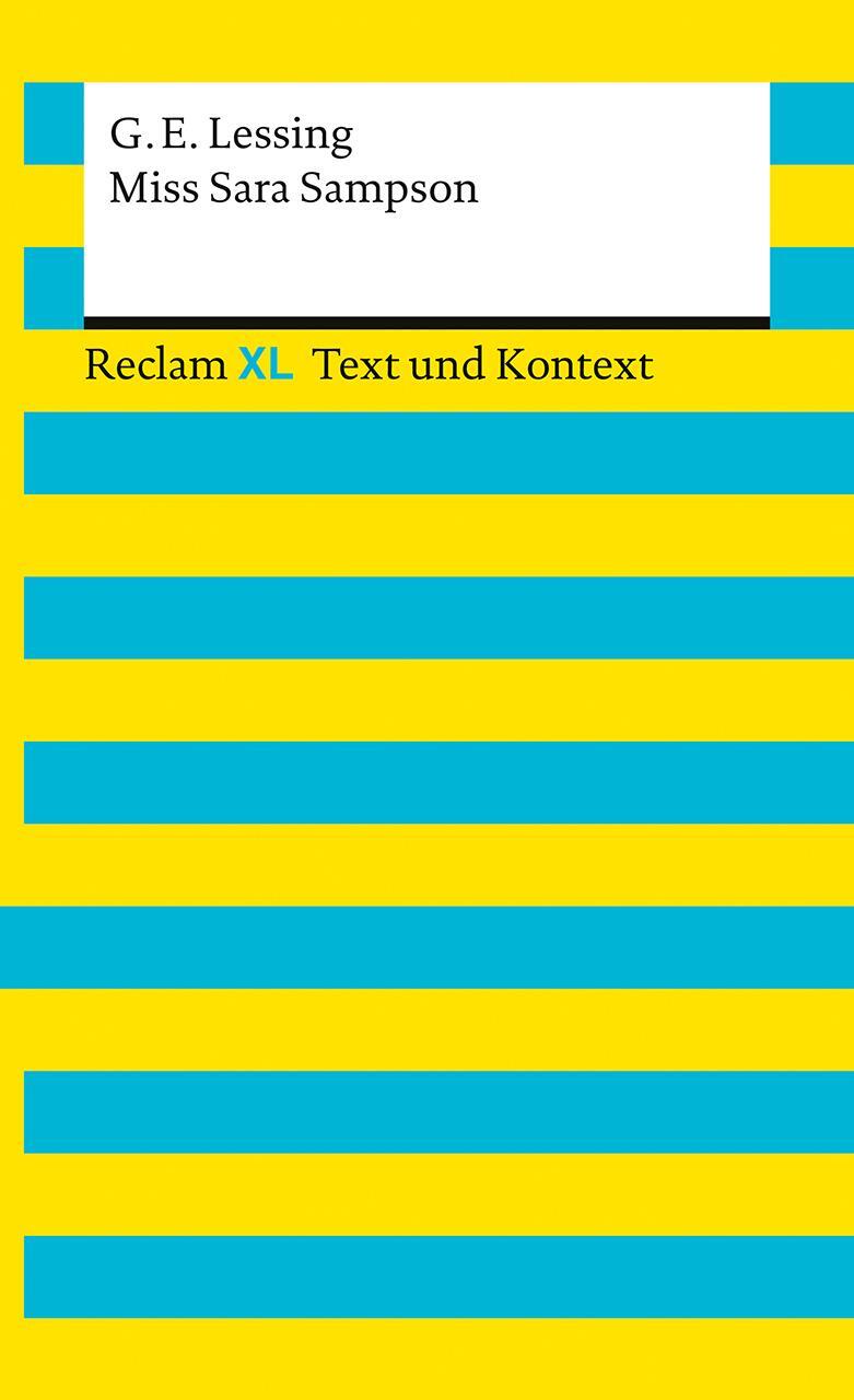 Cover: 9783150161630 | Miss Sara Sampson. Textausgabe mit Kommentar und Materialien | Lessing