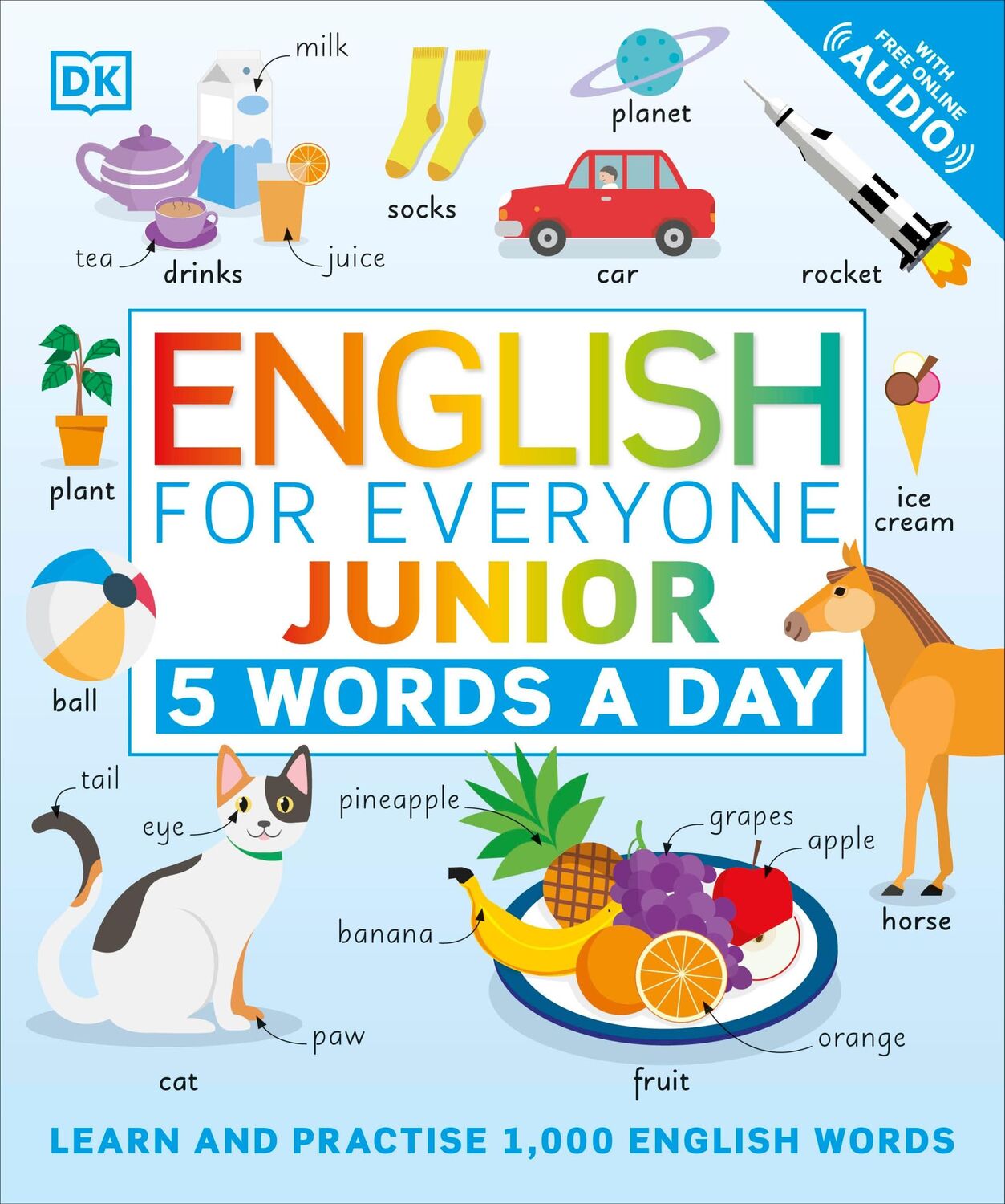 Cover: 9780241439425 | English for Everyone Junior: 5 Words a Day | DK | Taschenbuch | 240 S.