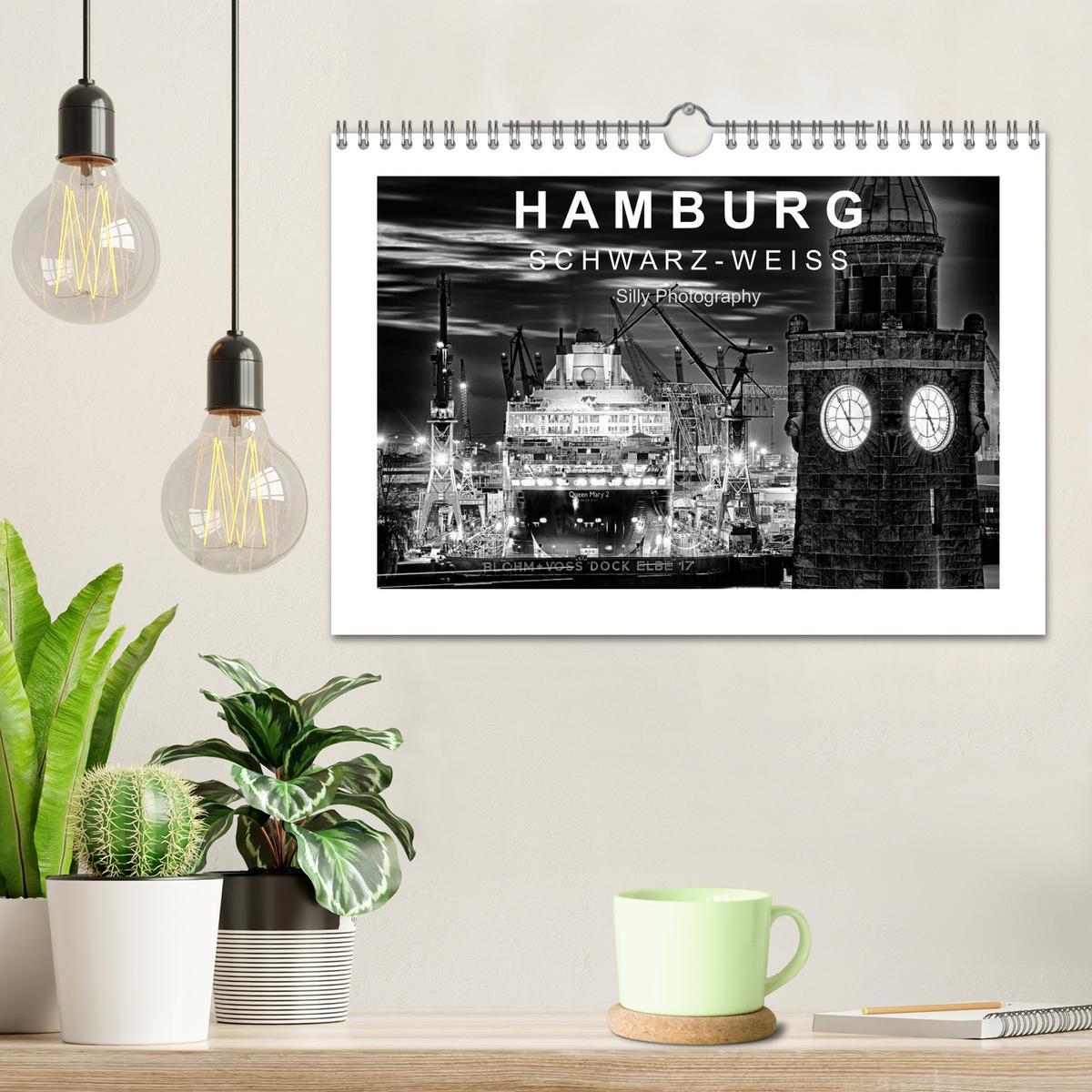 Bild: 9783435653522 | Hamburg in schwarz-weiss (Wandkalender 2025 DIN A4 quer), CALVENDO...