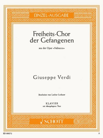 Cover: 9790001091367 | Slavenkoor | Giuseppe Verdi | Buch | Schott Music | EAN 9790001091367