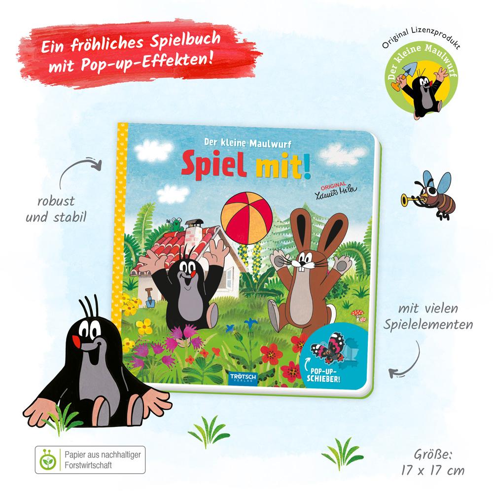 Bild: 9783965528987 | Trötsch Der kleine Maulwurf Spiel mit Pappenbuch mit Pop-up-Schiebern