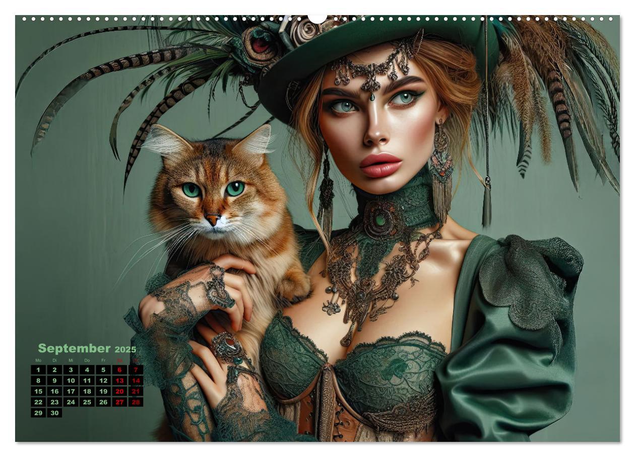 Bild: 9783457201640 | Luxuriöser Bohemian Flair - Elegante Frauen mit anmutigen Katzen...