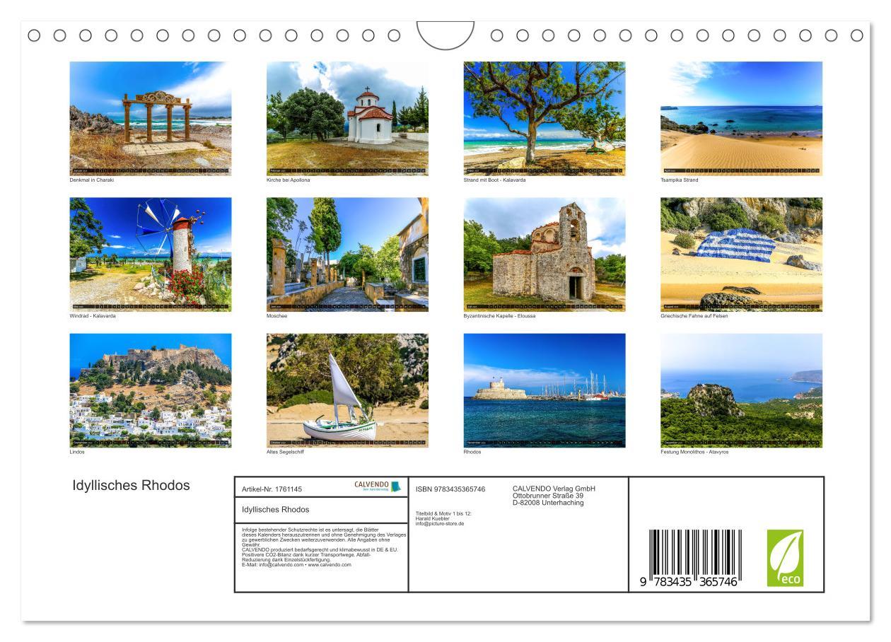 Bild: 9783435365746 | Idyllisches Rhodos (Wandkalender 2025 DIN A4 quer), CALVENDO...