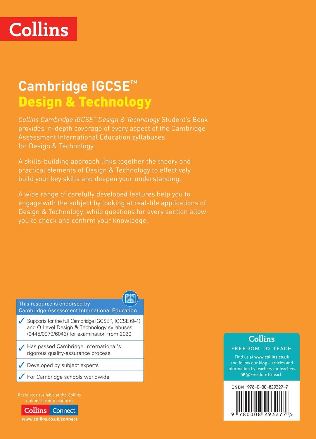 Rückseite: 9780008293277 | Cambridge IGCSE(TM) Design &amp; Technology Student's Book | Taschenbuch