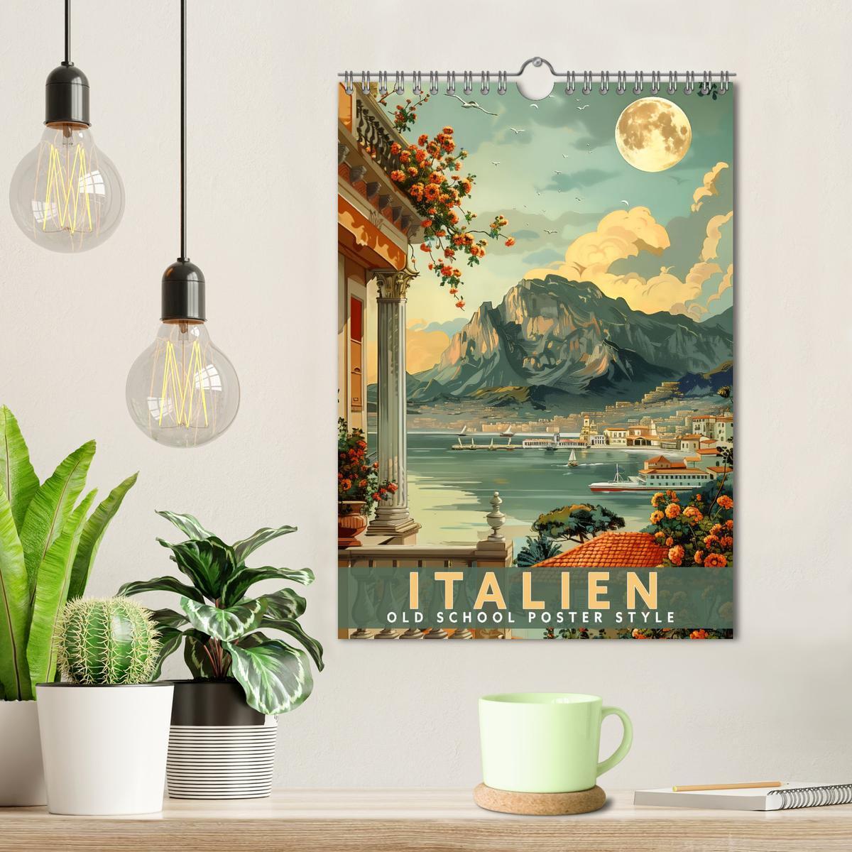 Bild: 9783457130230 | Italien - Old School Poster Style (Wandkalender 2025 DIN A4 hoch),...