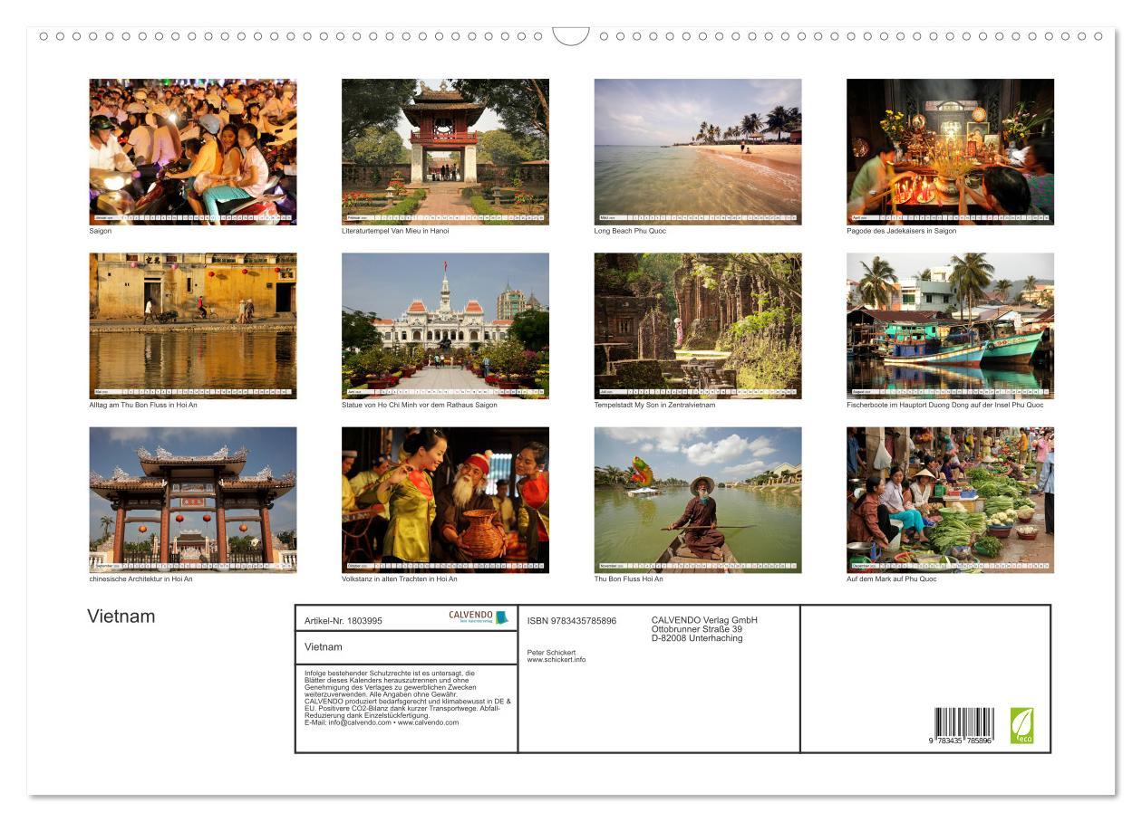 Bild: 9783435785896 | Vietnam (Wandkalender 2025 DIN A2 quer), CALVENDO Monatskalender