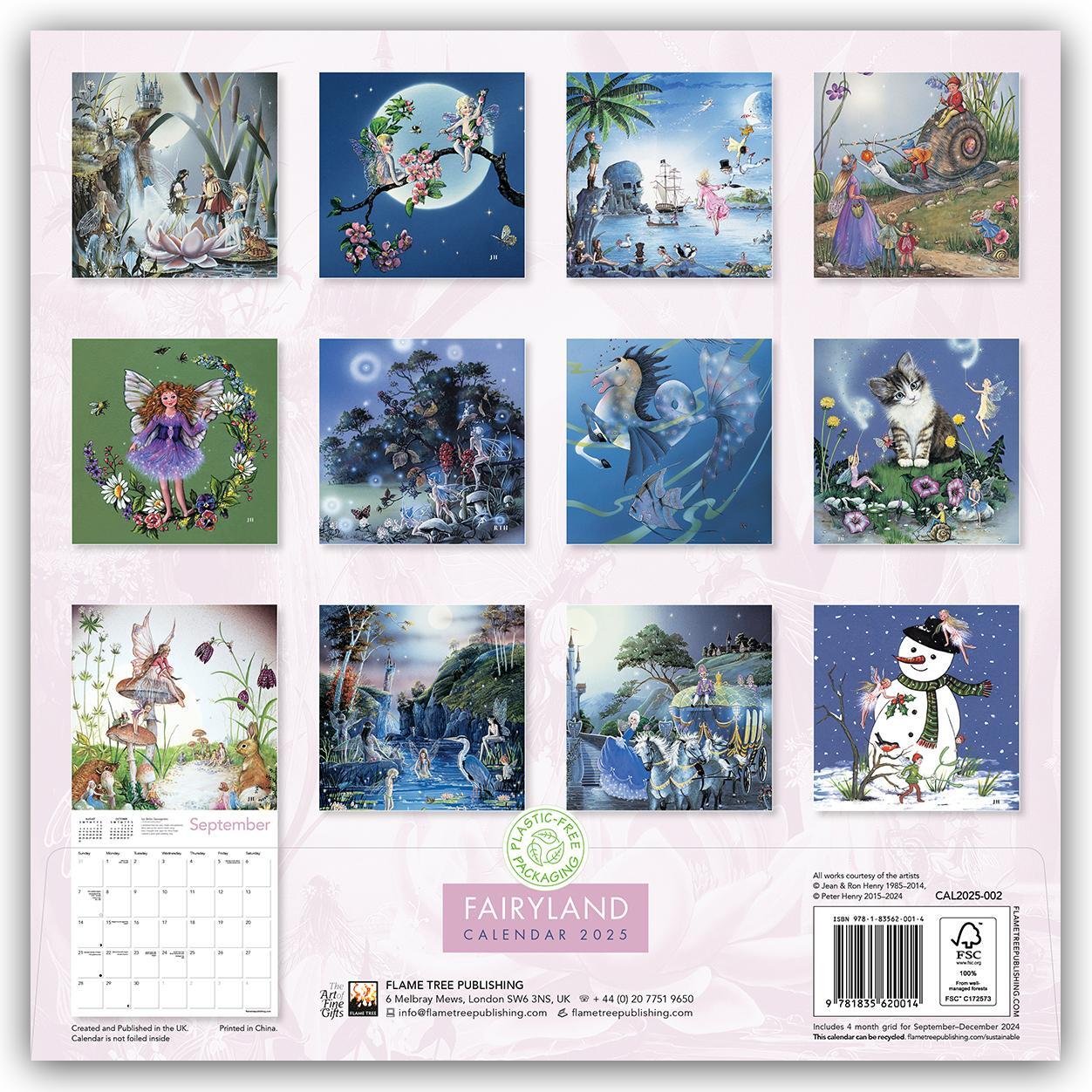 Rückseite: 9781835620014 | Fairyland - Feenland 2025 | Tree Flame | Kalender | 14 S. | Englisch