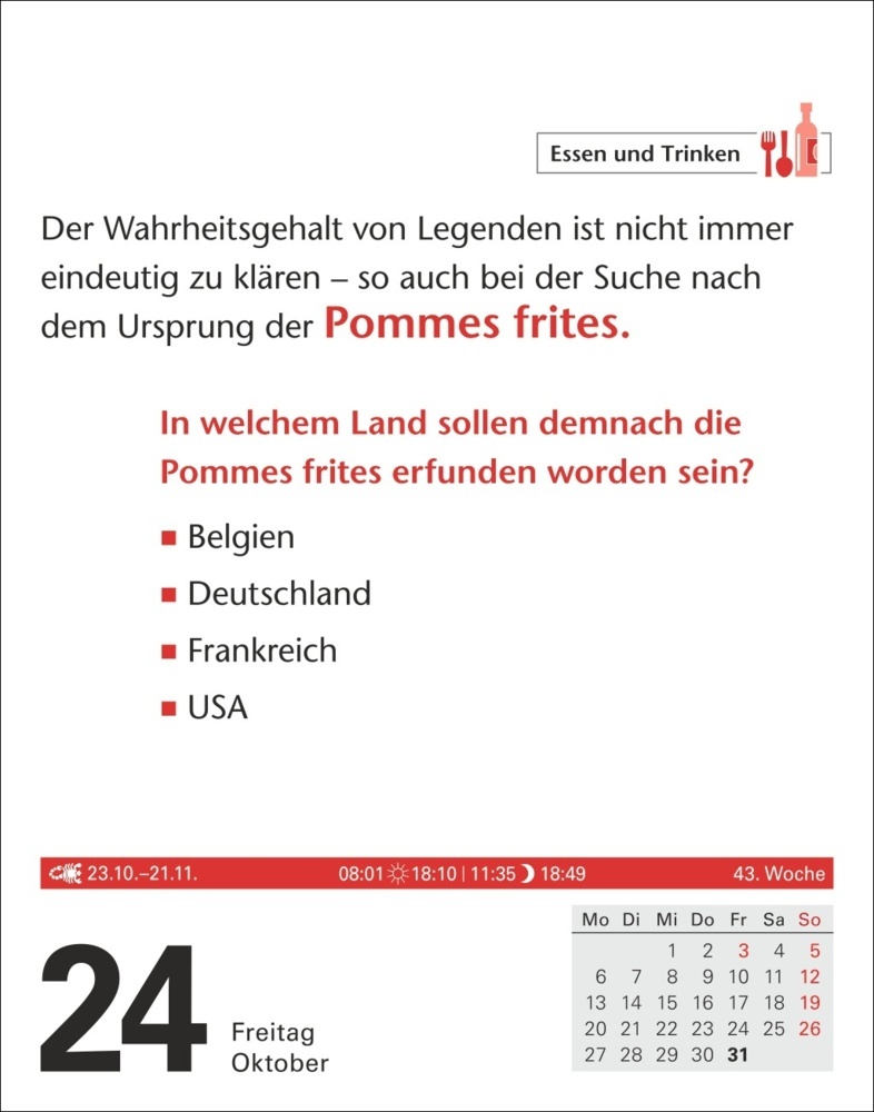 Bild: 9783840033803 | Duden Allgemeinbildung Tagesabreißkalender 2025 - Wissen und Quizzen