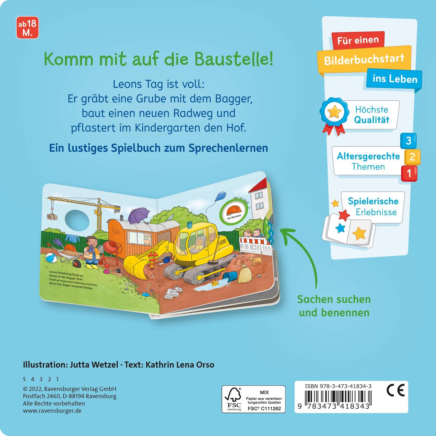 Rückseite: 9783473418343 | Wo ist bloß...? Mein Baustellen-Buch zum Sachen suchen | Orso | Buch