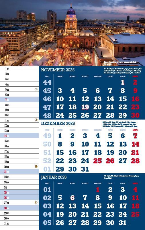 Bild: 9783957561381 | Drei-Monatskalender Deutschland 2025 | Jörg Neubert | Kalender | 2025