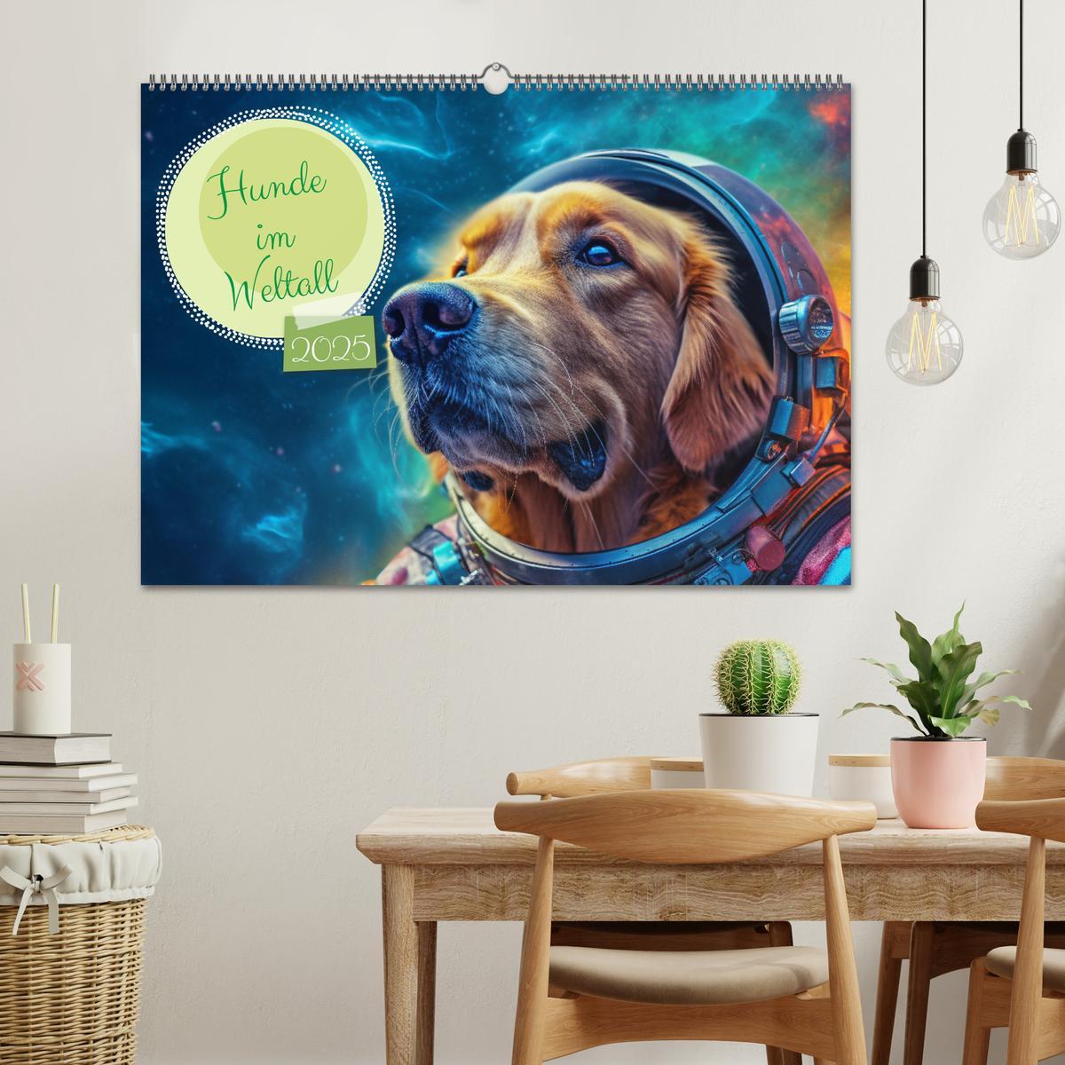 Bild: 9783383893476 | Hunde im Weltall (Wandkalender 2025 DIN A2 quer), CALVENDO...