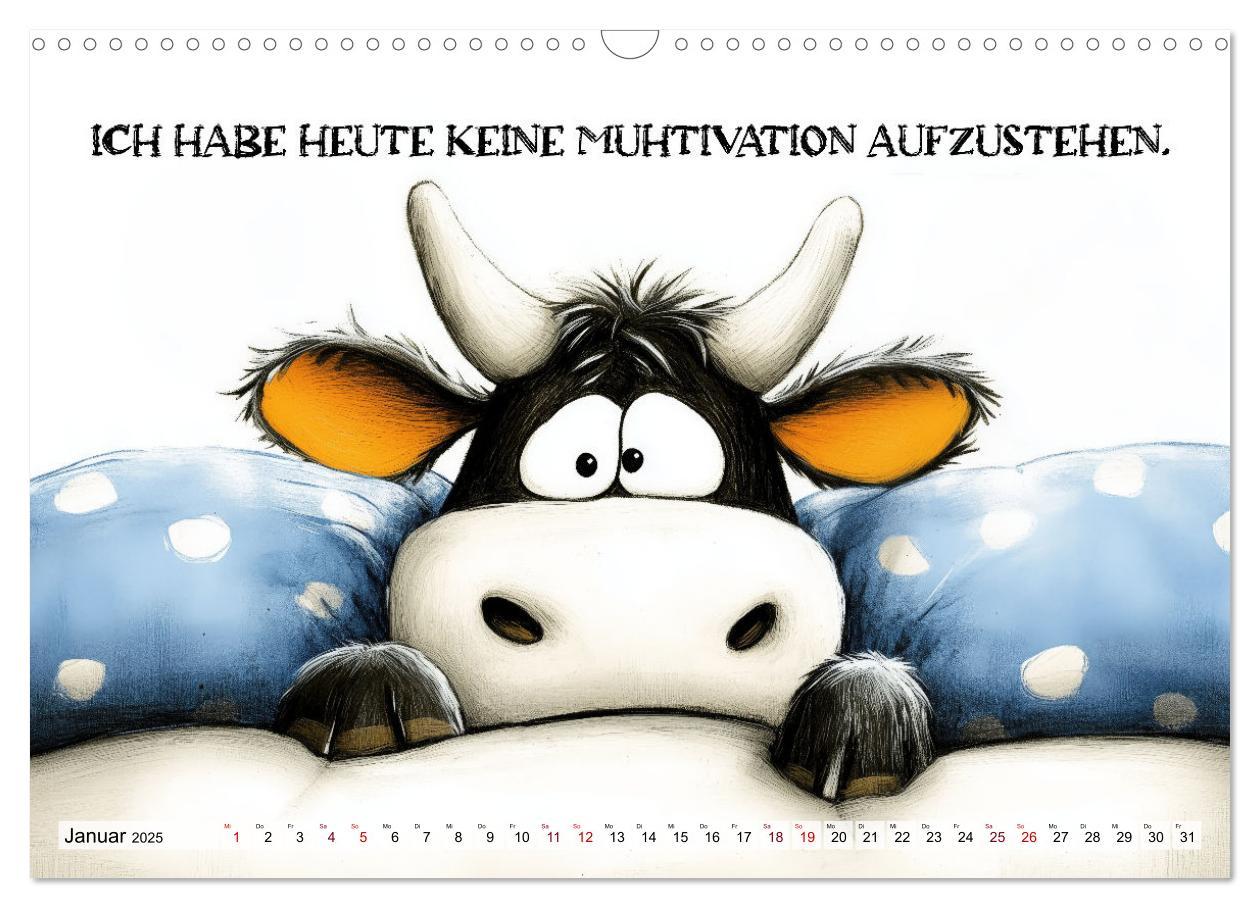 Bild: 9783457187043 | Kuhle Sprüche (Wandkalender 2025 DIN A3 quer), CALVENDO Monatskalender