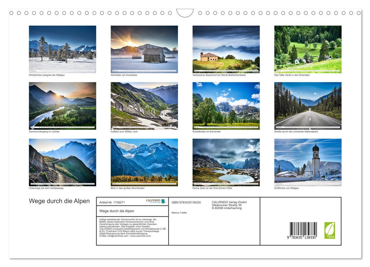 Bild: 9783435139330 | Wege durch die Alpen (Wandkalender 2025 DIN A3 quer), CALVENDO...