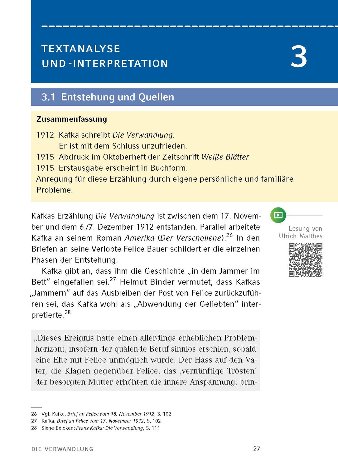 Bild: 9783804421035 | Die Verwandlung - Textanalyse und Interpretation | Franz Kafka | Buch