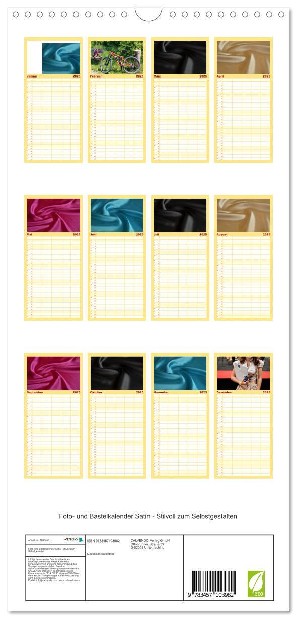 Bild: 9783457103982 | Familienplaner 2025 - Foto- und Bastelkalender Satin - Stilvoll zum...