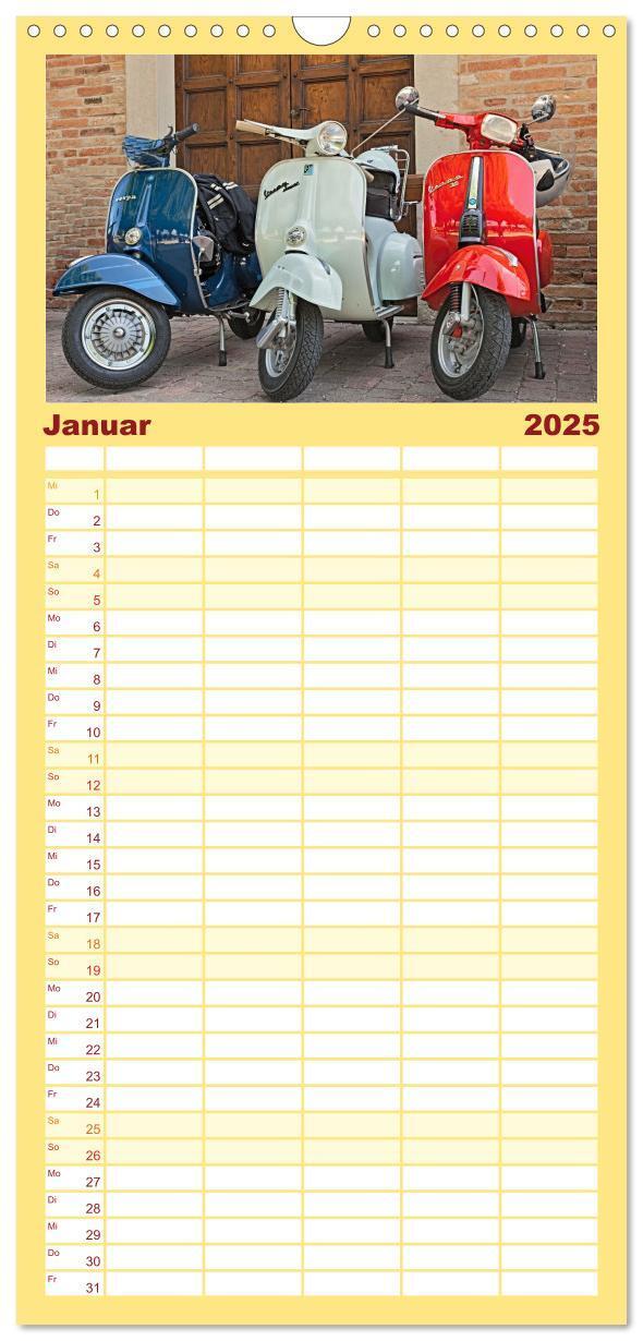 Bild: 9783457099209 | Familienplaner 2025 - Vespa Liebe mit 5 Spalten (Wandkalender, 21 x...